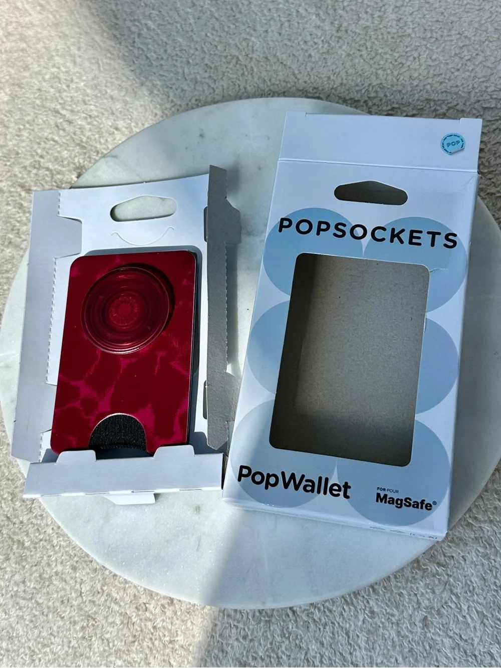 PopSockets PopWallet MagSafe Phone Grip - Burgundy Velvet Berry - NEW